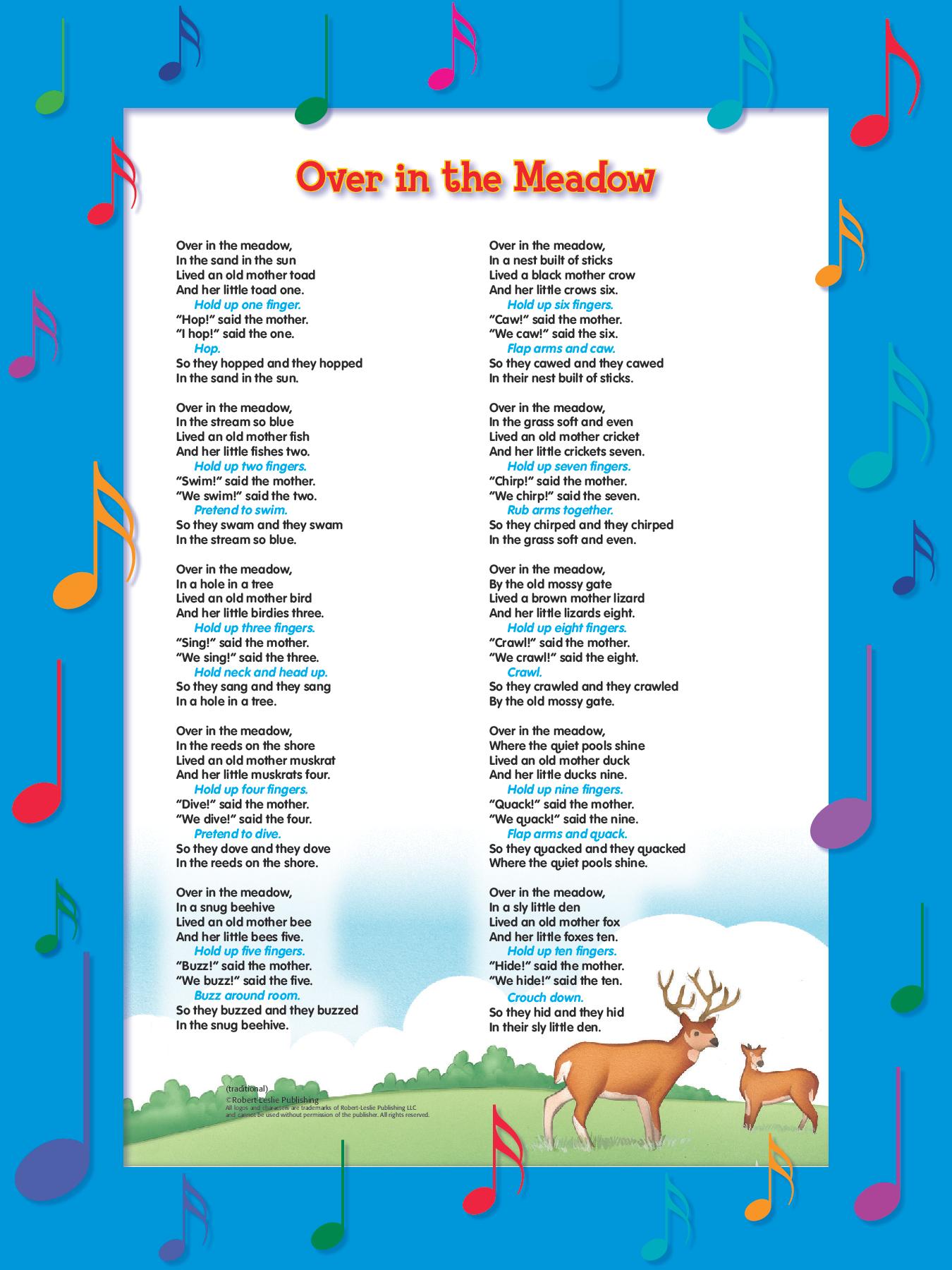 Over in the Meadow Poem